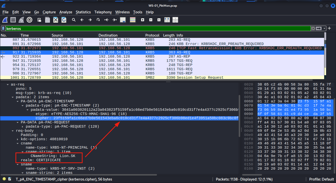 Hash krb5pa encontrada