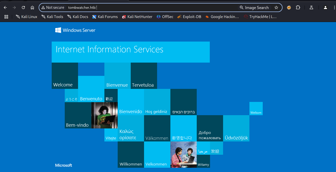 página padrão do Microsoft IIS
