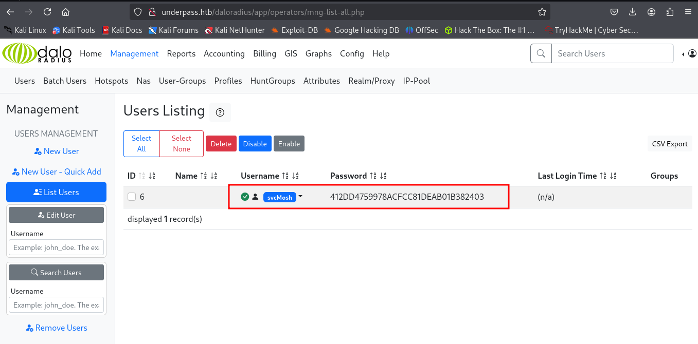 A imagem mostra o usuário scvMosh e seu hash